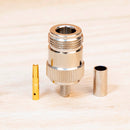 N Female Crimp Connector for RG-58 and LMR195 TAA Compliant