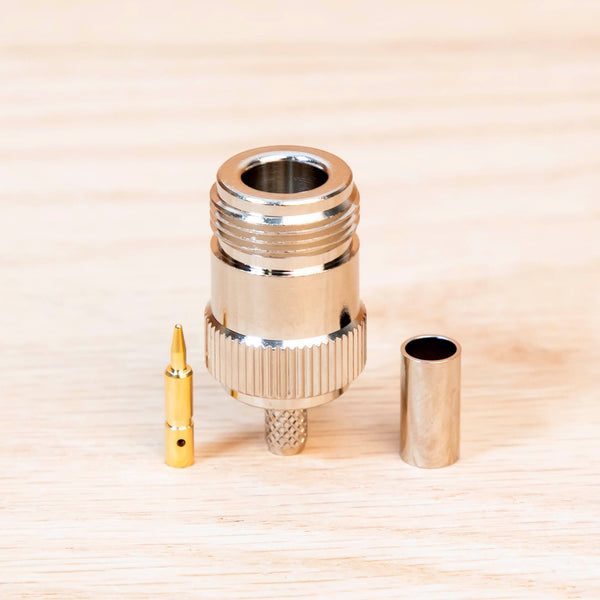 Reverse Polarity N Female Connector for RG58 and LMR-195 TAA Compliant