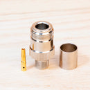 N Female Crimp Connector for LMR-400 and Belden 9913 TAA Compliant