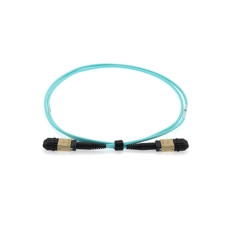 5 meter Senko MPO/UPC F/F 12-Fiber Type A OM4 Multimode Fiber Optic Cable Aqua