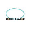 2 meter Senko MPO/UPC F/F 12-Fiber Type A OM4 Multimode Fiber Optic Cable Aqua