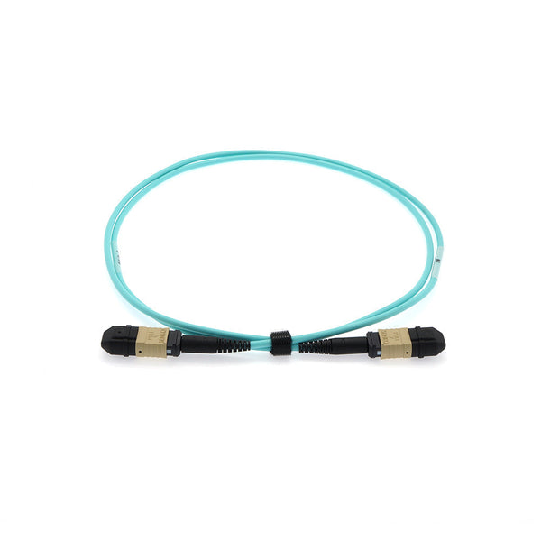 10 meter Senko MPO/UPC F/F 12-Fiber Type A OM4 Multimode Fiber Optic Cable Aqua