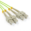 3 Meter SC/SC Fiber Optic Patch Cable - UPC - OM5 Multimode Duplex OFNR 2.0mm Lime Green Jacket