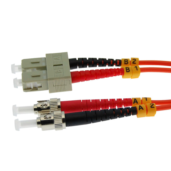 1 Meter ST/SC Fiber Optic Patch Cable - UPC - OM1 - 62.5 /125 Multimode Duplex OFNR 2.0mm