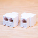 RJ45 Inline Splitter One Female Split to Two Female White