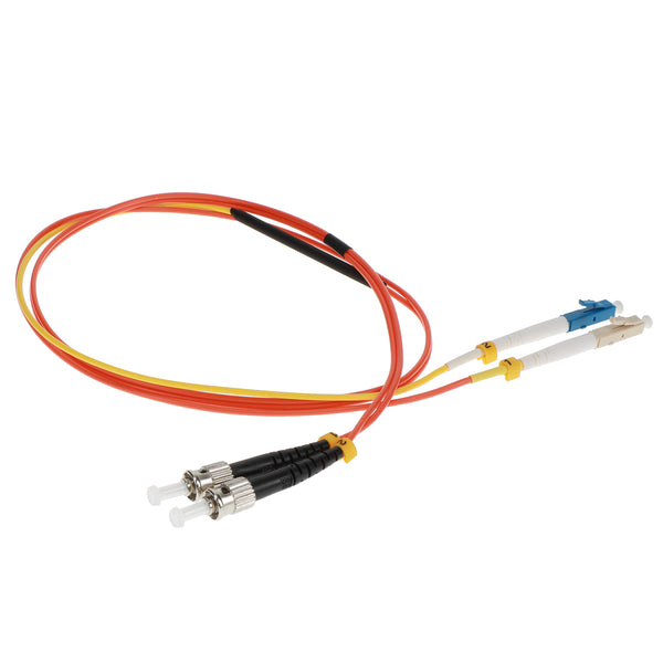 1 meter Singlemode LC to OM1 ST Duplex Mode Conditioning Fiber Optic Patch Cable