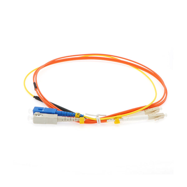 2 meter Singlemode SC to OM1 LC Duplex Mode Conditioning Fiber Optic Patch Cable