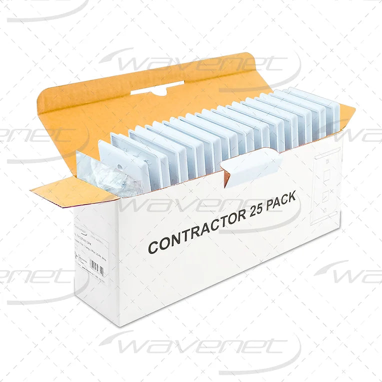 WAVENET FLUSH MOUNTING STYLE FACEPLATES 1/2/3/4/6 PORT (25-PACKS)