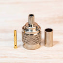 Reverse Polarity TNC Male Connector for RG-58 and LMR-195 TAA Compliant