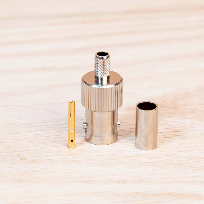 BNC Female Connector for RG58 and LMR-195 TAA Compliant