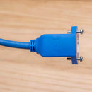 Panel-Mount Cat.6 Male to Female Ethernet Patch Cable Blue