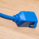 Panel-Mount Cat.6 Male to Female Ethernet Patch Cable Blue
