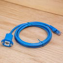 Panel-Mount Cat.6 Male to Female Ethernet Patch Cable Blue